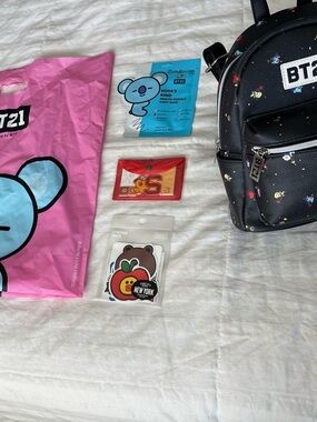 BT21 Black Mini Backpack with all the characters